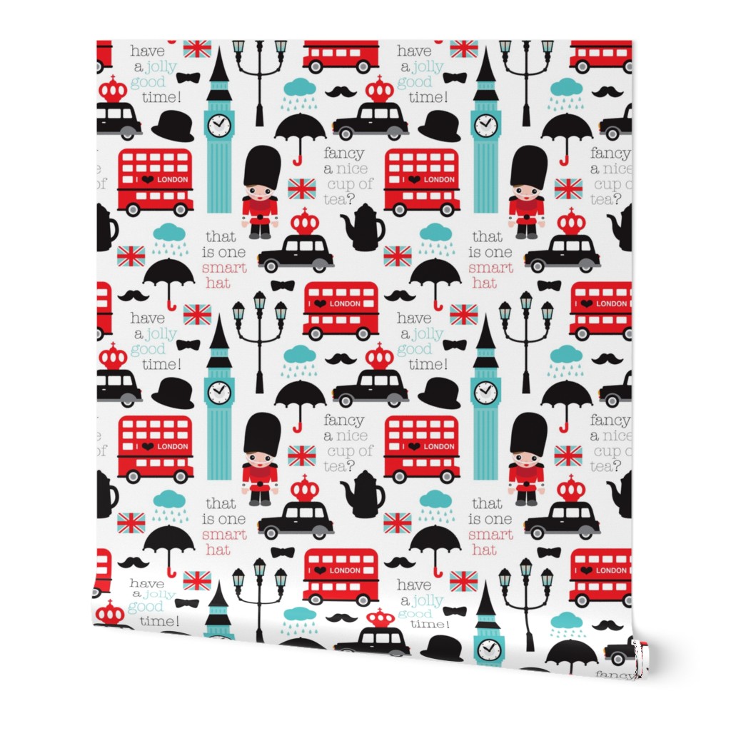 Crazy for London double decker tea big ben and travel icon design