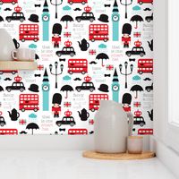 Crazy for London double decker tea big ben and travel icon design