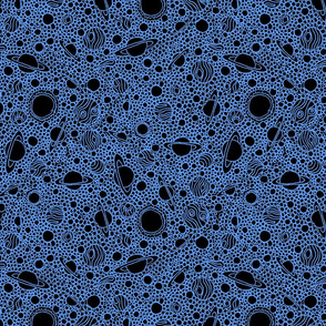 Planet doodle black and blue