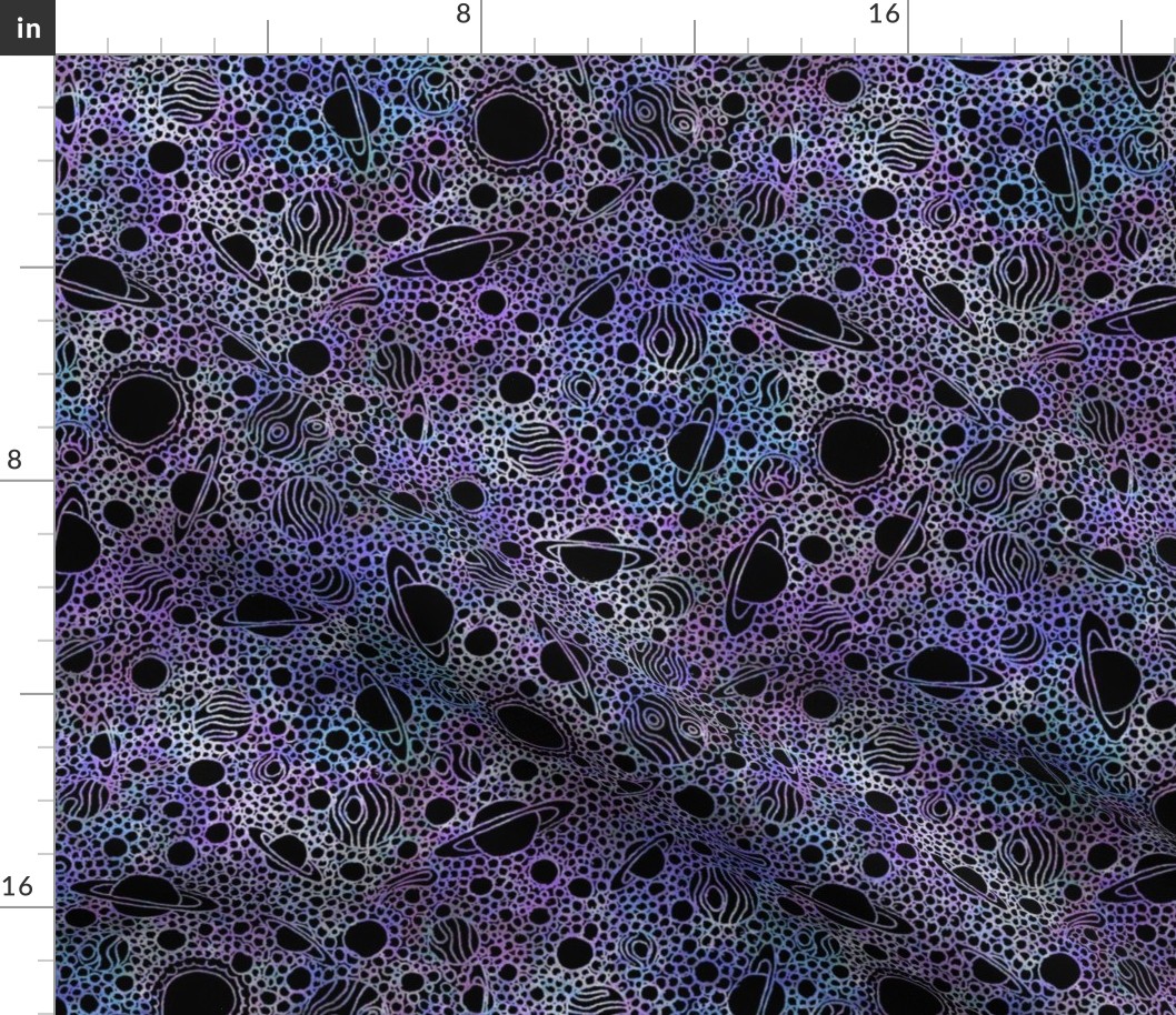 Space doodle black and purple