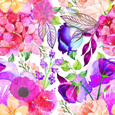 Free purple and pink floral background with quote