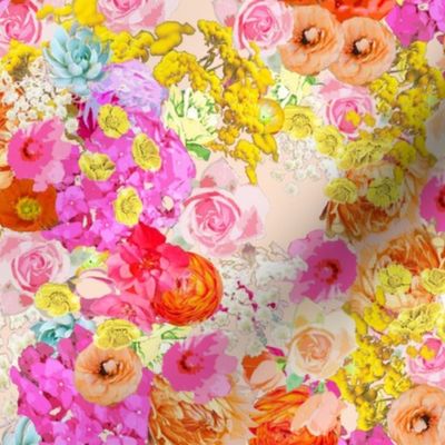 Summer Bright Floral // Peachy Tan Neutral  