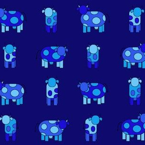 dark blue cows