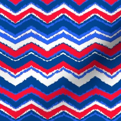 red, white and blue chevron