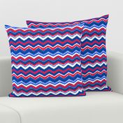 red, white and blue chevron