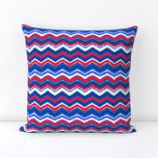 red, white and blue chevron