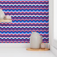 red, white and blue chevron