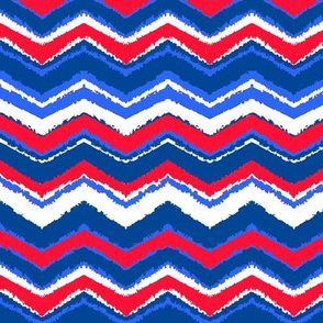 red, white and blue chevron