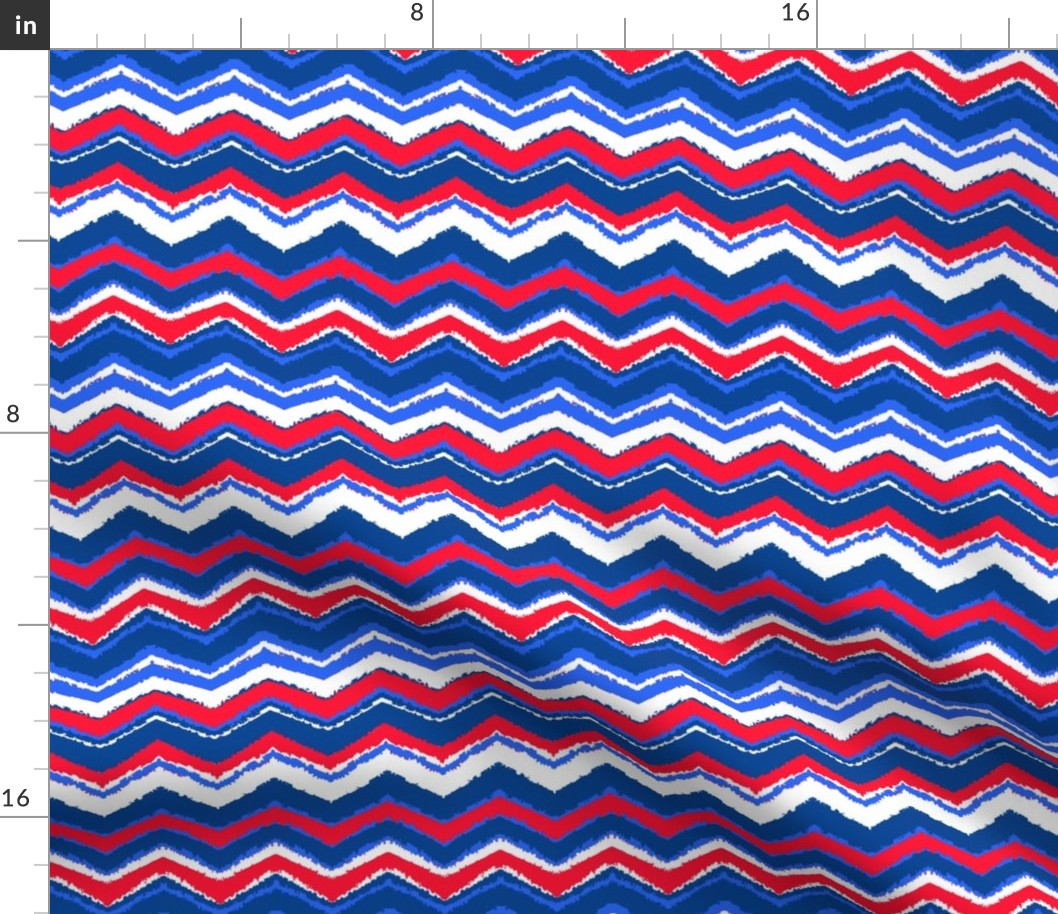 red, white and blue chevron