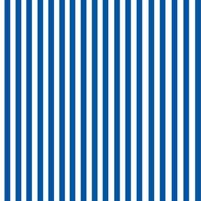 Blue and White Stripe Fabric | Wide Mediterranean Blue Stripe Cotton Fabric
