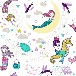 Mermaid Lullaby (Candy white background) LARGE