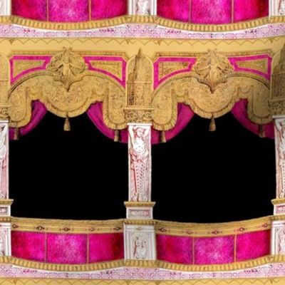 Box Seats ~ Gilt Gold and Hot Pink