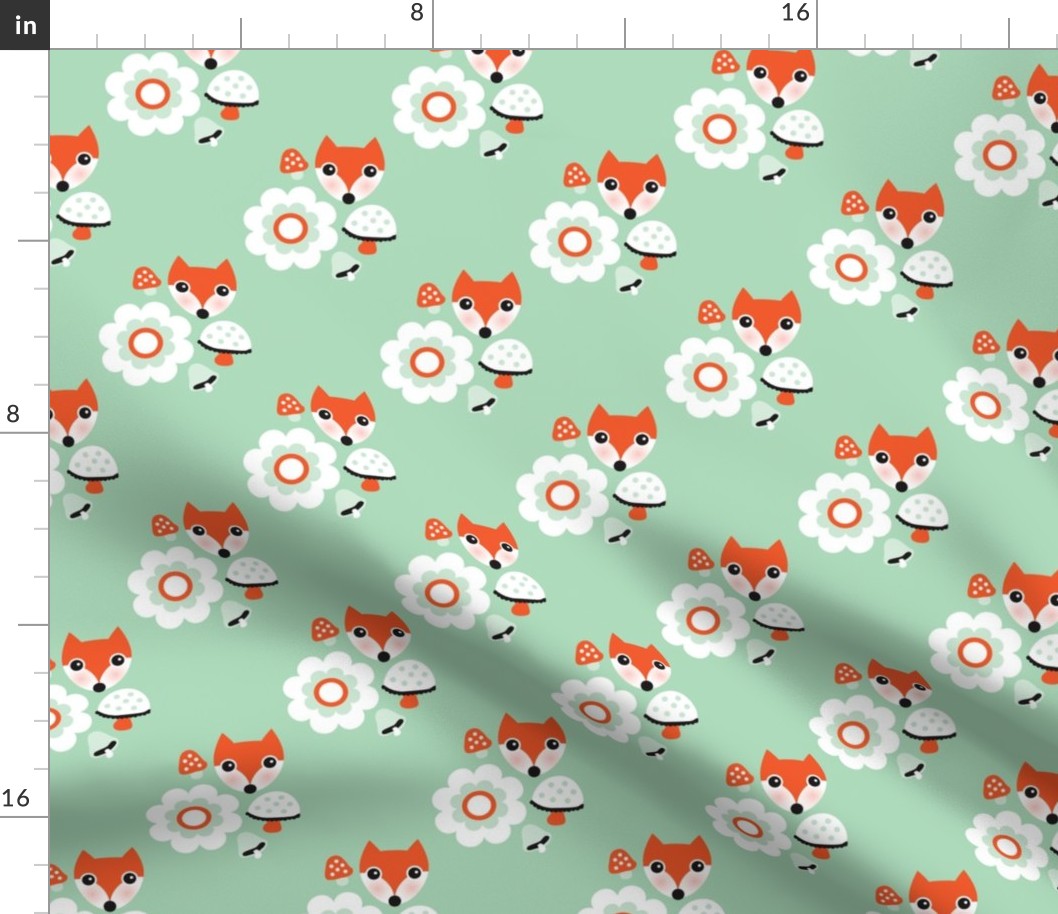 Autumn fox blossom mint  orange woodland