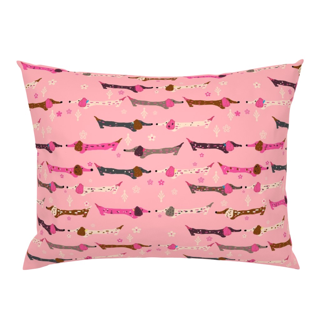 Dappled Dachshunds on Pink