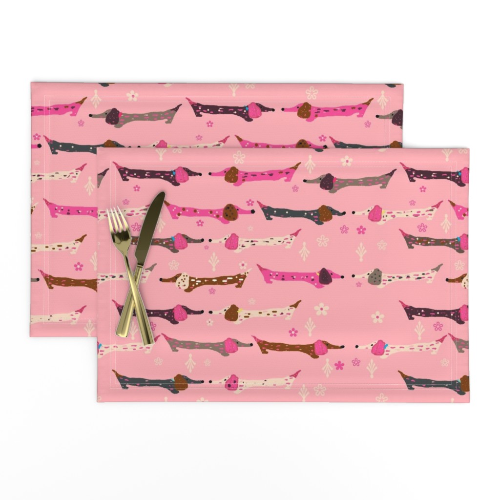 Dappled Dachshunds on Pink