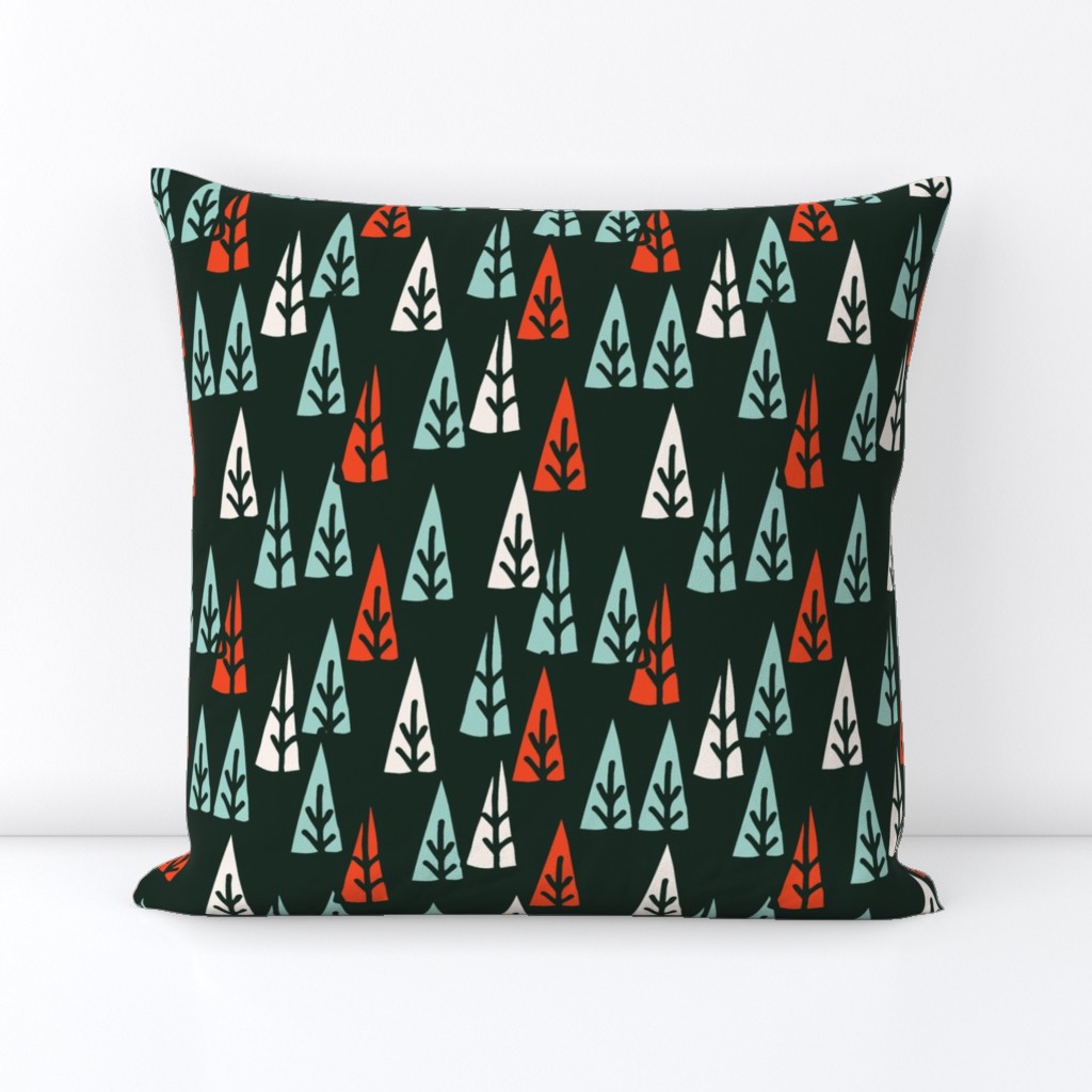 holiday trees // red and mint christmas fabric