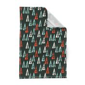 holiday trees // red and mint christmas fabric
