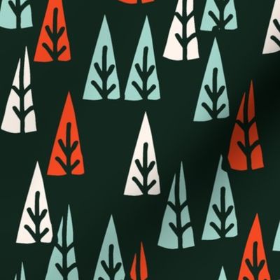 holiday trees // red and mint christmas fabric