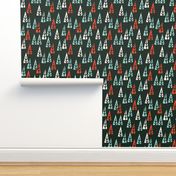 holiday trees // red and mint christmas fabric