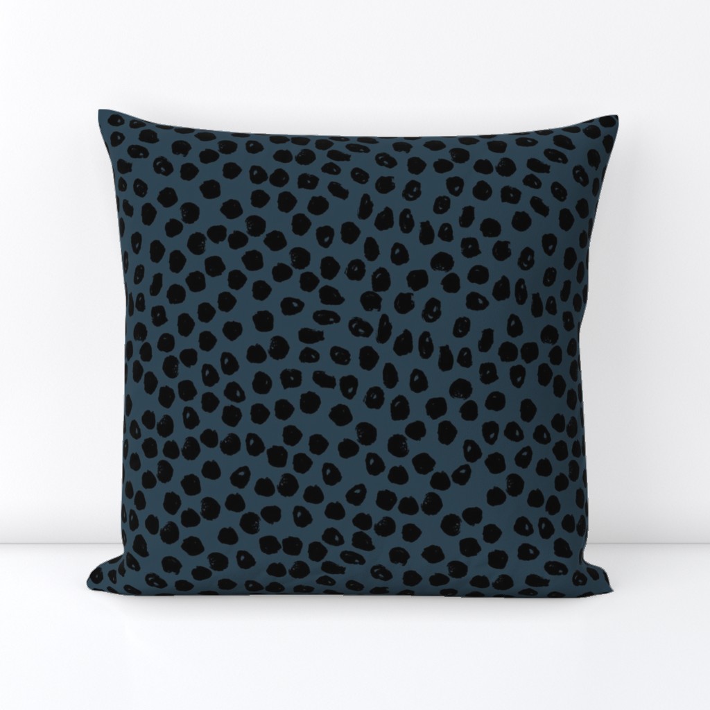 dots // dot fabric navy and black dots fabric inky spots