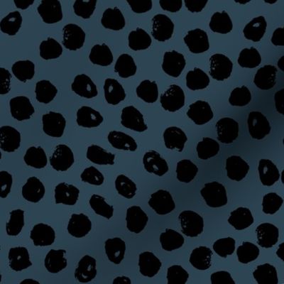 dots // dot fabric navy and black dots fabric inky spots