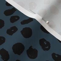 dots // dot fabric navy and black dots fabric inky spots