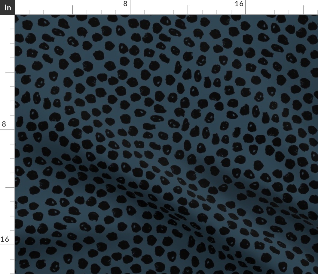 dots // dot fabric navy and black dots fabric inky spots