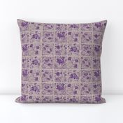 Palace Garden | Aubergine Woodblock Tile