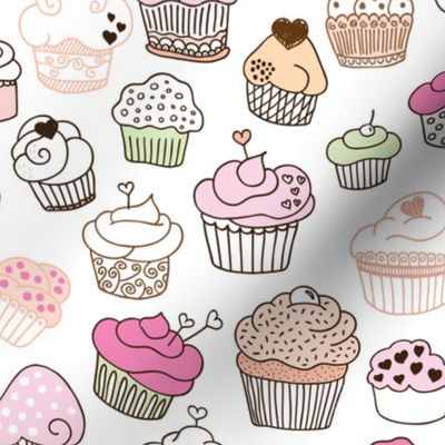 Sweet cupcake girls cake and candy birthday theme