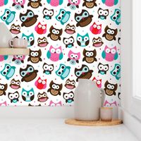 Retro owls for boys and girls scandinavian style