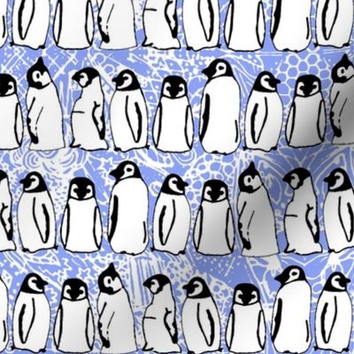 baby ice penguins cornflower blue