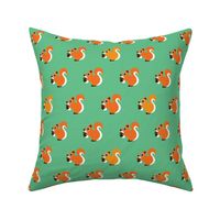 Retro fall orange squirrel autumn woodland animals scandinavian forest gender neutral