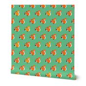 Retro fall orange squirrel autumn woodland animals scandinavian forest gender neutral