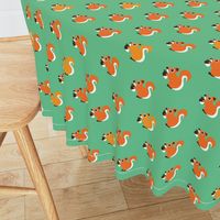 Retro fall orange squirrel autumn woodland animals scandinavian forest gender neutral