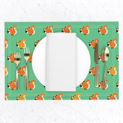 Retro fall orange squirrel autumn woodland animals scandinavian forest gender neutral