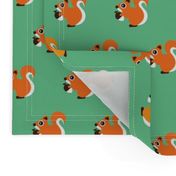 Retro fall orange squirrel autumn woodland animals scandinavian forest gender neutral