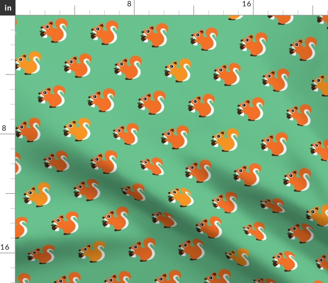 Retro fall orange squirrel autumn woodland animals scandinavian forest gender neutral