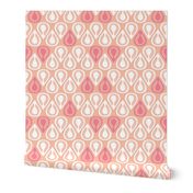 Retro drops abstract leaves in pastel pink scandinavian style