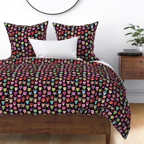 Retro Colorful Owls Best Selling Owl Pri Spoonflower