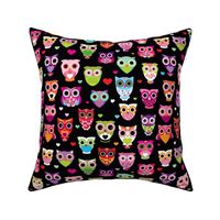 Retro colorful owls best selling owl print in colorful summer colors