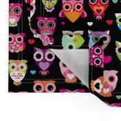 Retro colorful owls best selling owl print in colorful summer colors