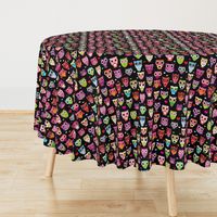 Retro colorful owls best selling owl print in colorful summer colors