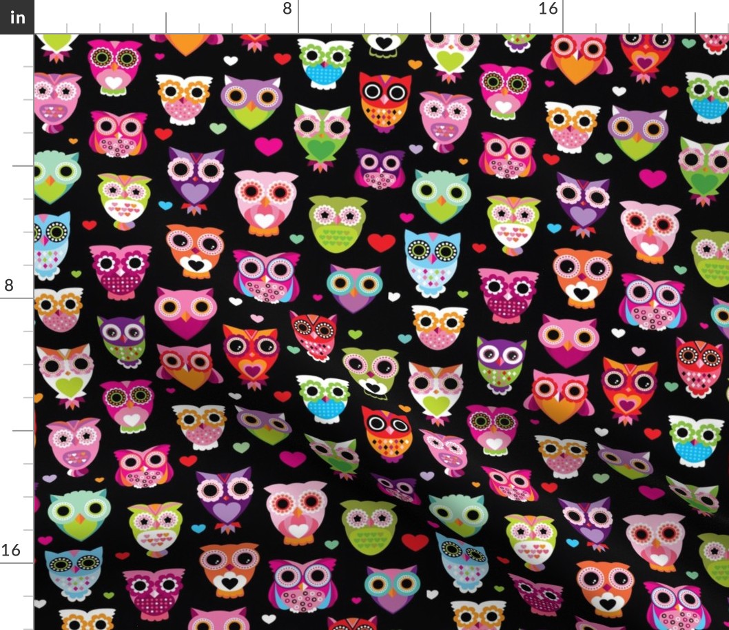 Retro colorful owls best selling owl print in colorful summer colors