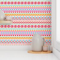 Ethnic colorful aztec design summer geometric triangles peru print