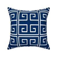 Greek Key In Navy