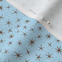 stellate whimsy in summercolors brown and blue