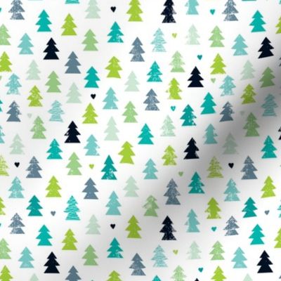 Christmas trees light pastel scandinavian woodland forest winter wonderland