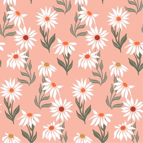 Daisy Flowers on Pink