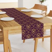 Purple and Gold Damask Non-distressed