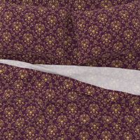 Purple and Gold Damask Non-distressed